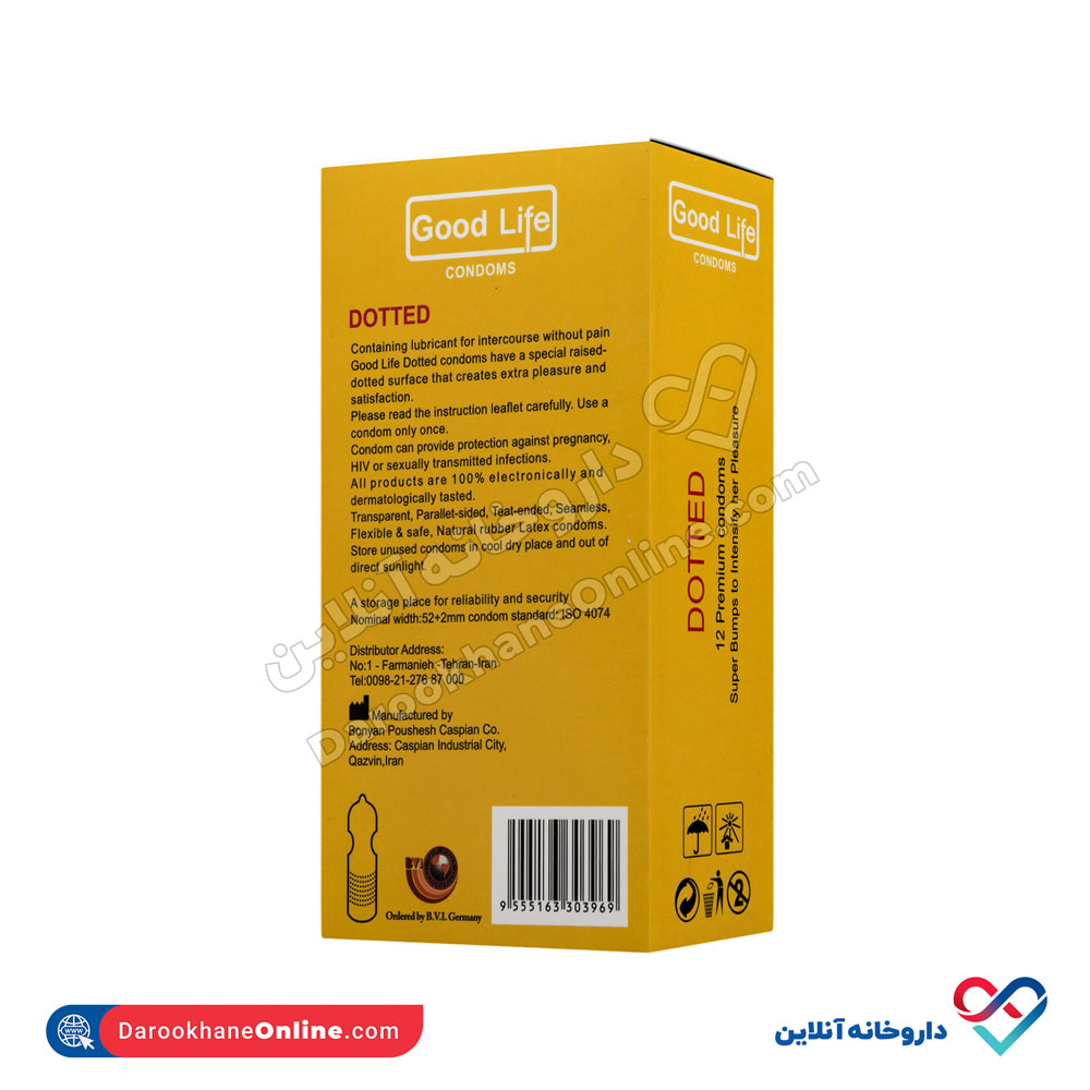 تصویر کاندوم خاردار dotted گودلایف 12 عددی